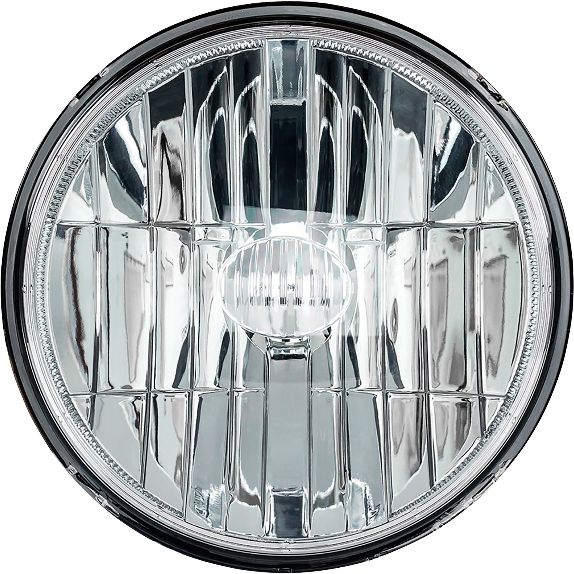Trux Accessories 7in. Round Standard LED Semi-Truck Headlight with Optical Reflector, High/Low Beam, Chrome, Model# TLED-H77